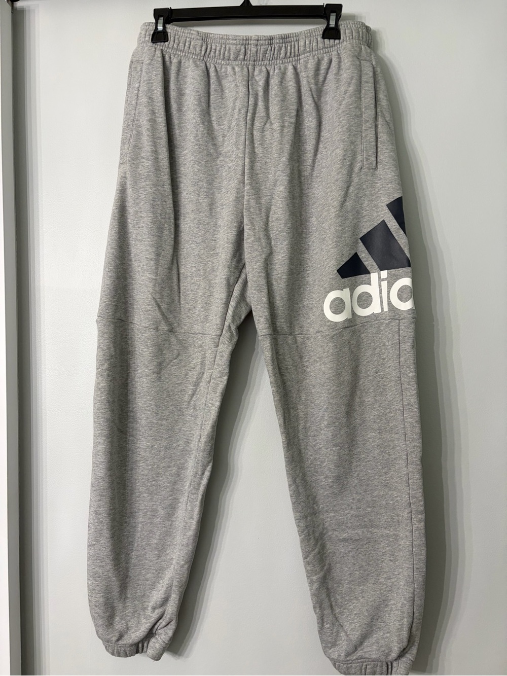 adidas Gray Sweatpants with Black & White Logo